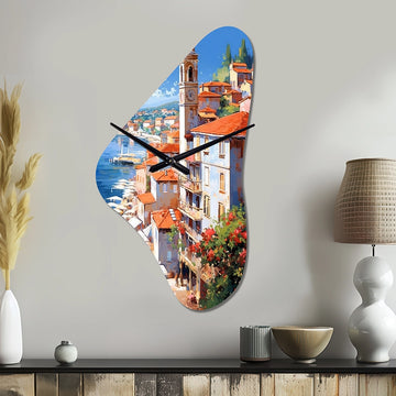 Beautiful Scenery In Italy I - Asymmetric Metal Wall Clock
